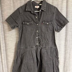 Levi's Gray Denim Mini Dress